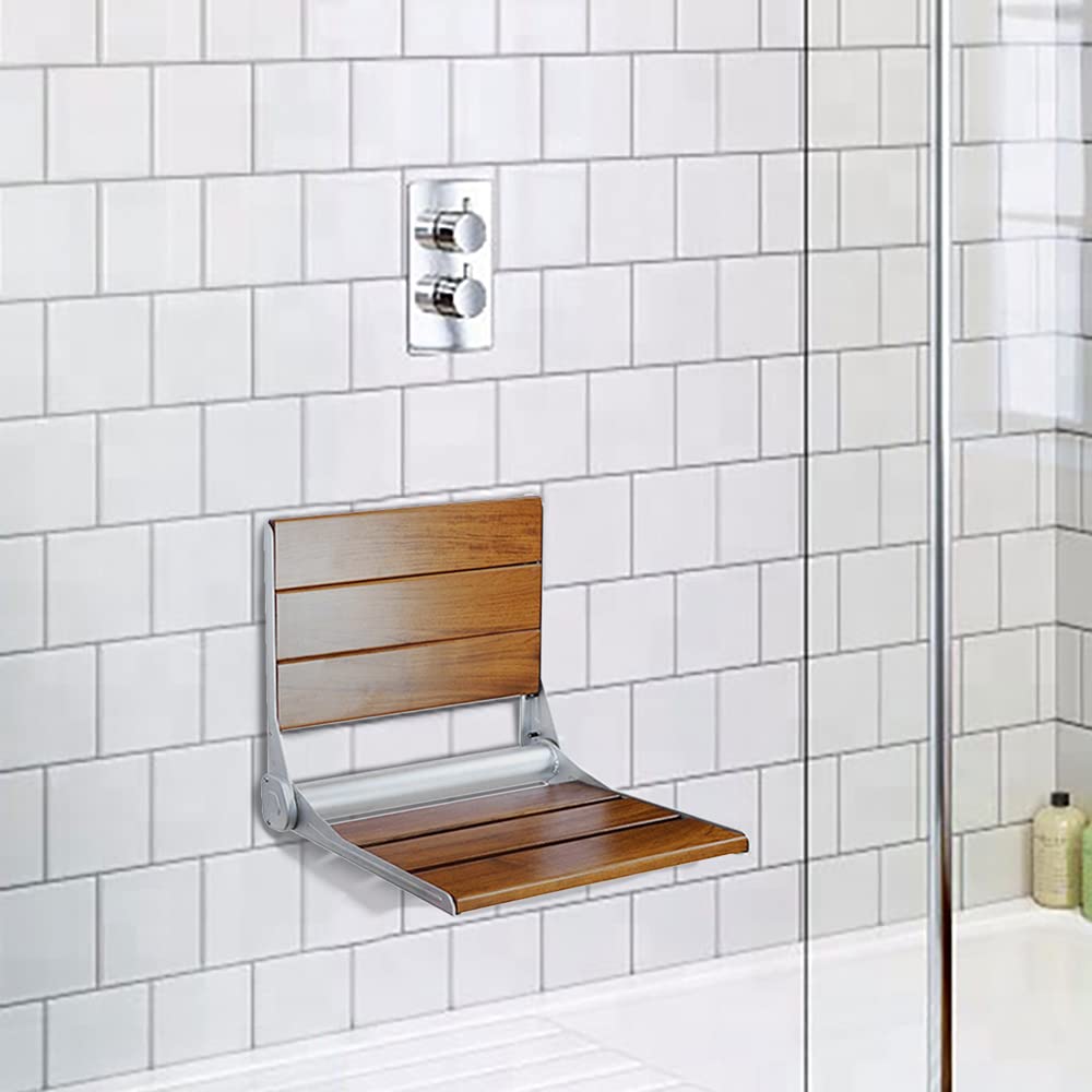 18" Folding Teak Wood Shower Bench Seat N5648