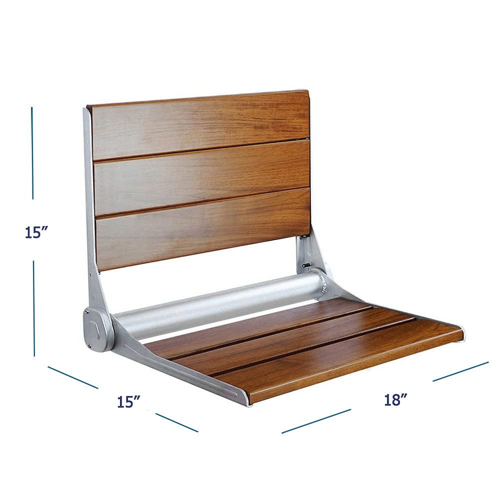 18" Folding Teak Wood Shower Bench Seat N5648