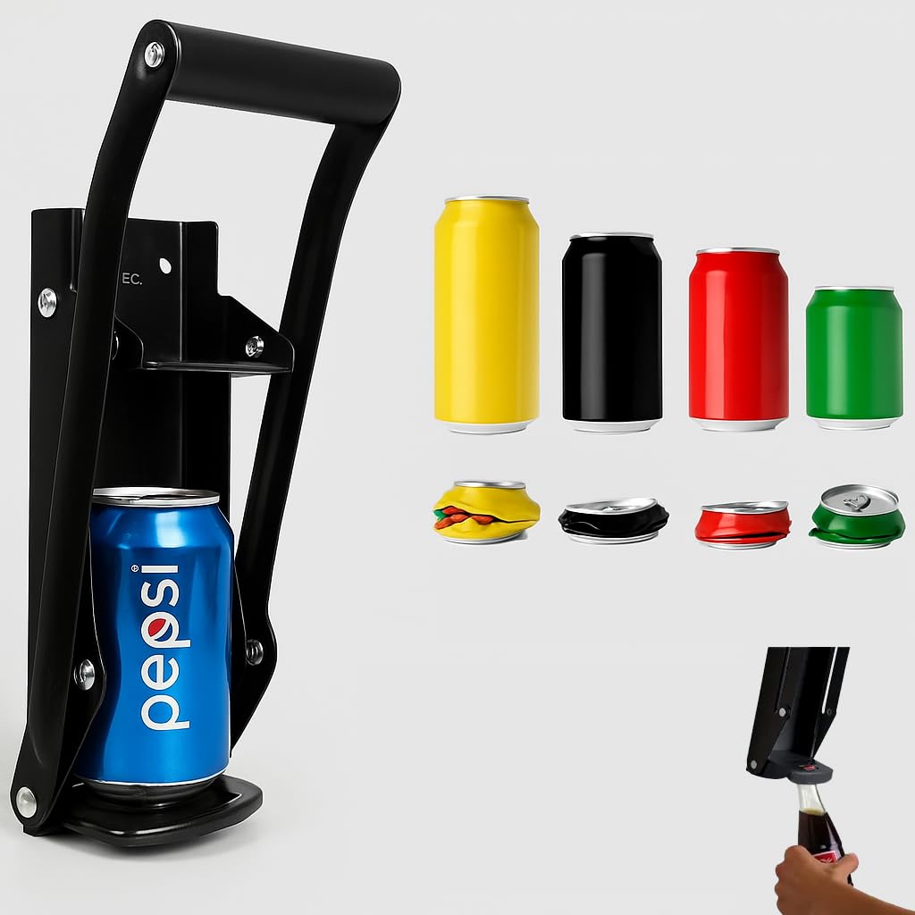 16 Oz and 12 Oz Wall-Mounted Can Crusher and Bottle Opener S280562