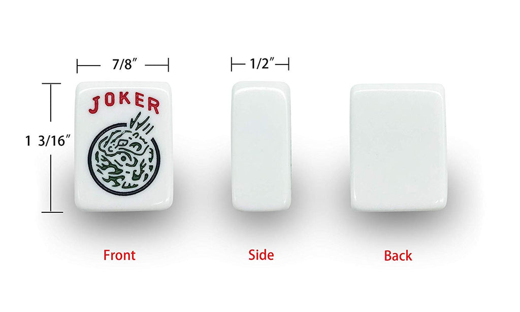 166 White Engraved Tiles Mahjong Set with Soft Bag J114174