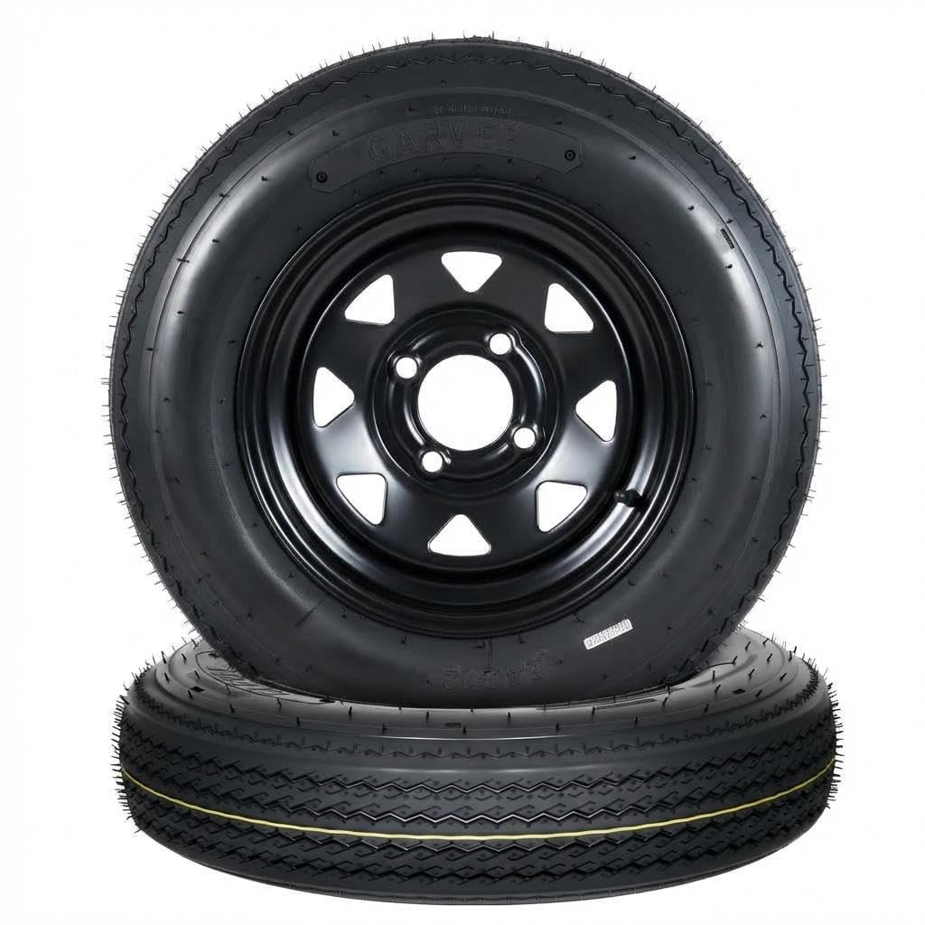 2-Pack 5.30-12 Trailer Tires with Rim, 6-Ply, 1050 LBS Load C294