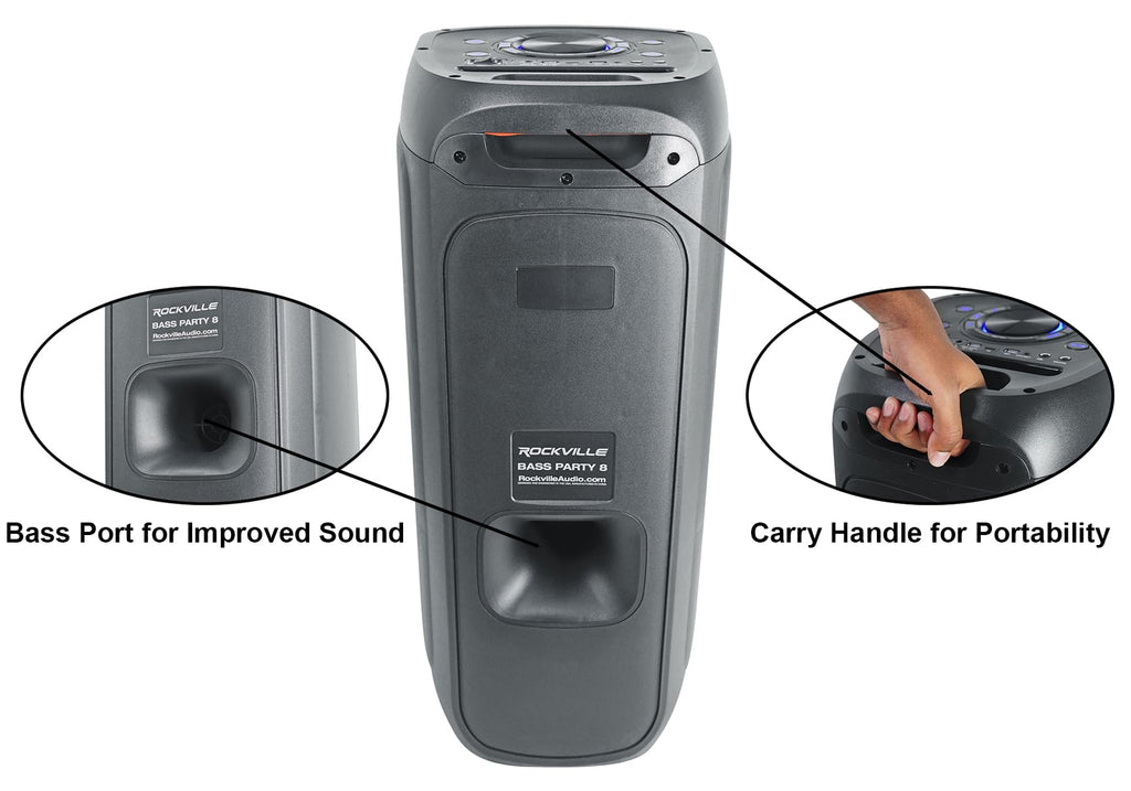 2000W Dual 8" LED Karaoke Speaker with Mic H530