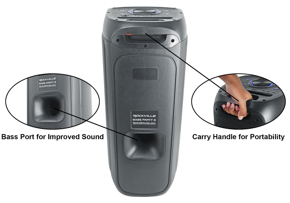 2000W Dual 8" LED Karaoke Speaker with Mic H530
