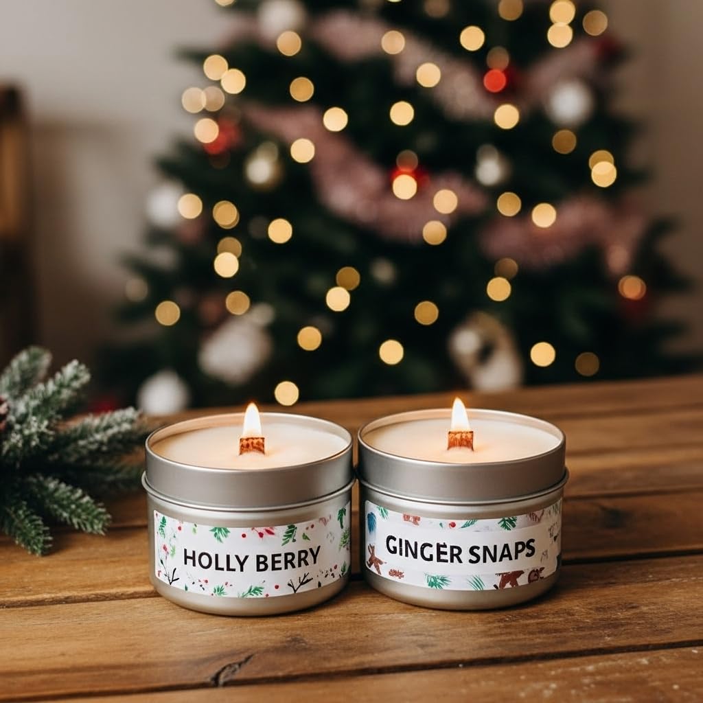 2 Pack Soy Wax Wood Wick Candles H767