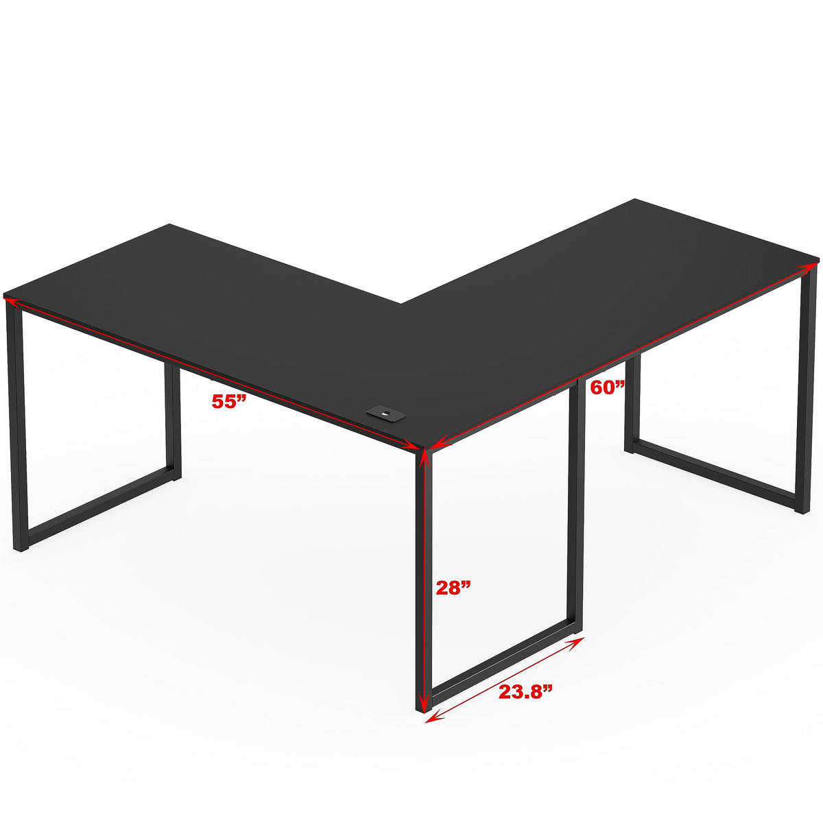 Black L-Shape Computer Desk L818