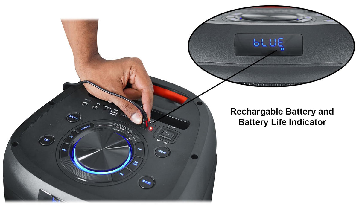 2000W Dual 8" LED Karaoke Speaker with Mic H530