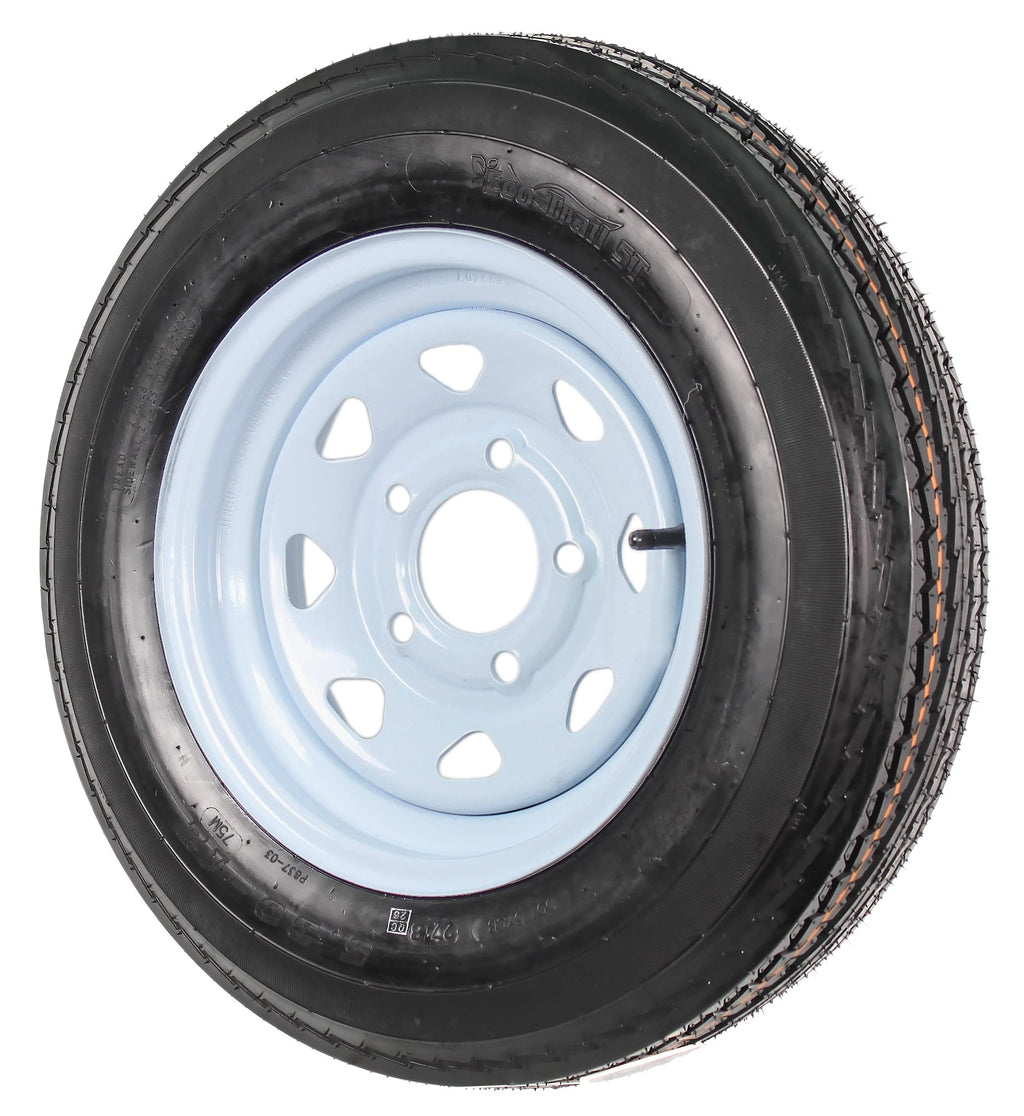 2-Pack Trailer Tire Rim Assembly 5.30-12 5 Lug White LRC I82893