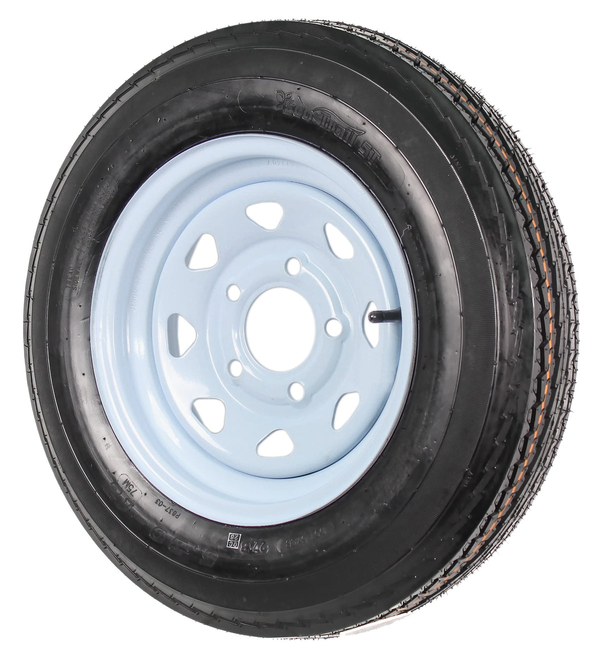 2-Pack Trailer Tire Rim Assembly 5.30-12 5 Lug White LRC I82893
