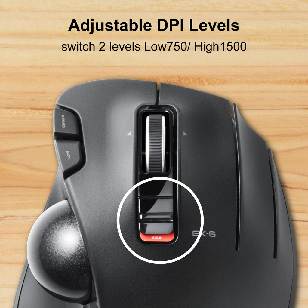 2.4GHz USB Wireless Ergonomic Trackball Mouse O903