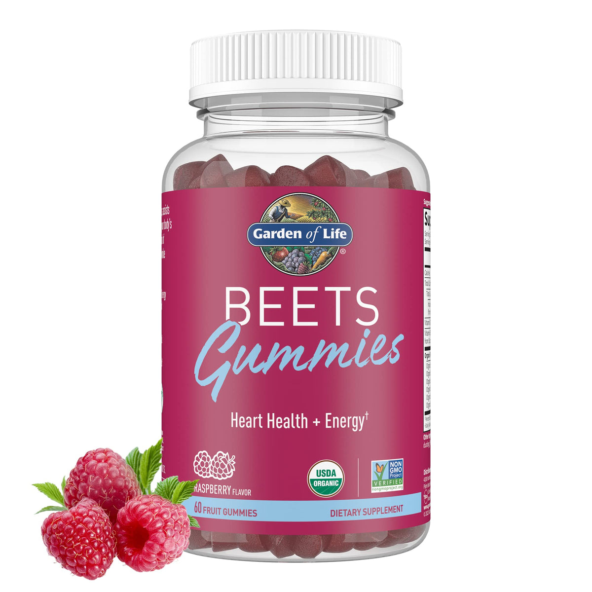 Organic Beet Gummies Raspberry Flavored 30 Servings F8701