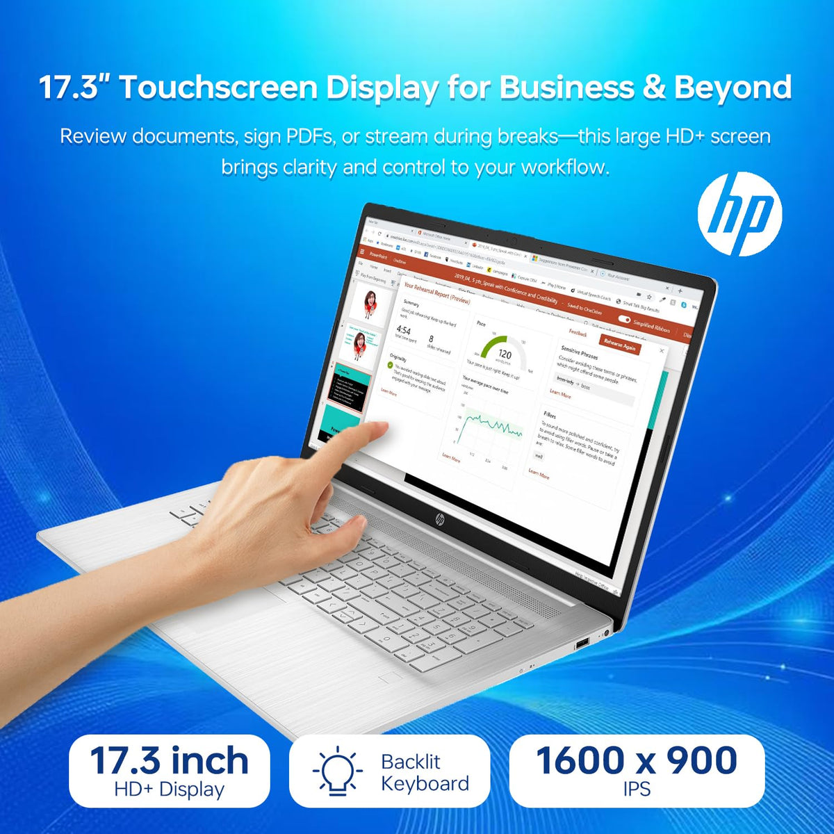 17.3" HD+ Touchscreen Laptop, Intel Core i5, 32GB RAM, 1TB SSD, Silver W3101