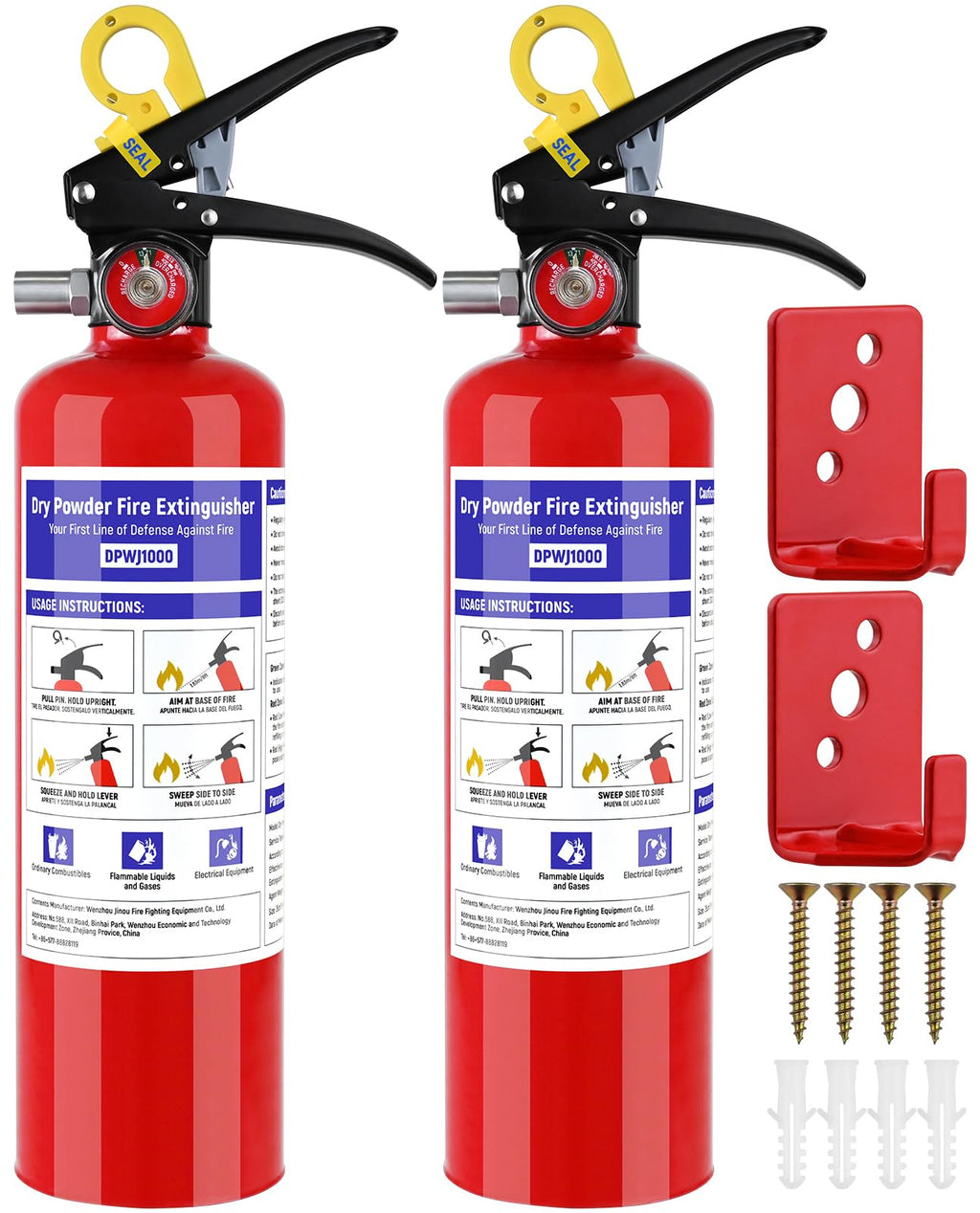 2 Pack 2.5 lb ABC Dry Chemical Fire Extinguisher J397968