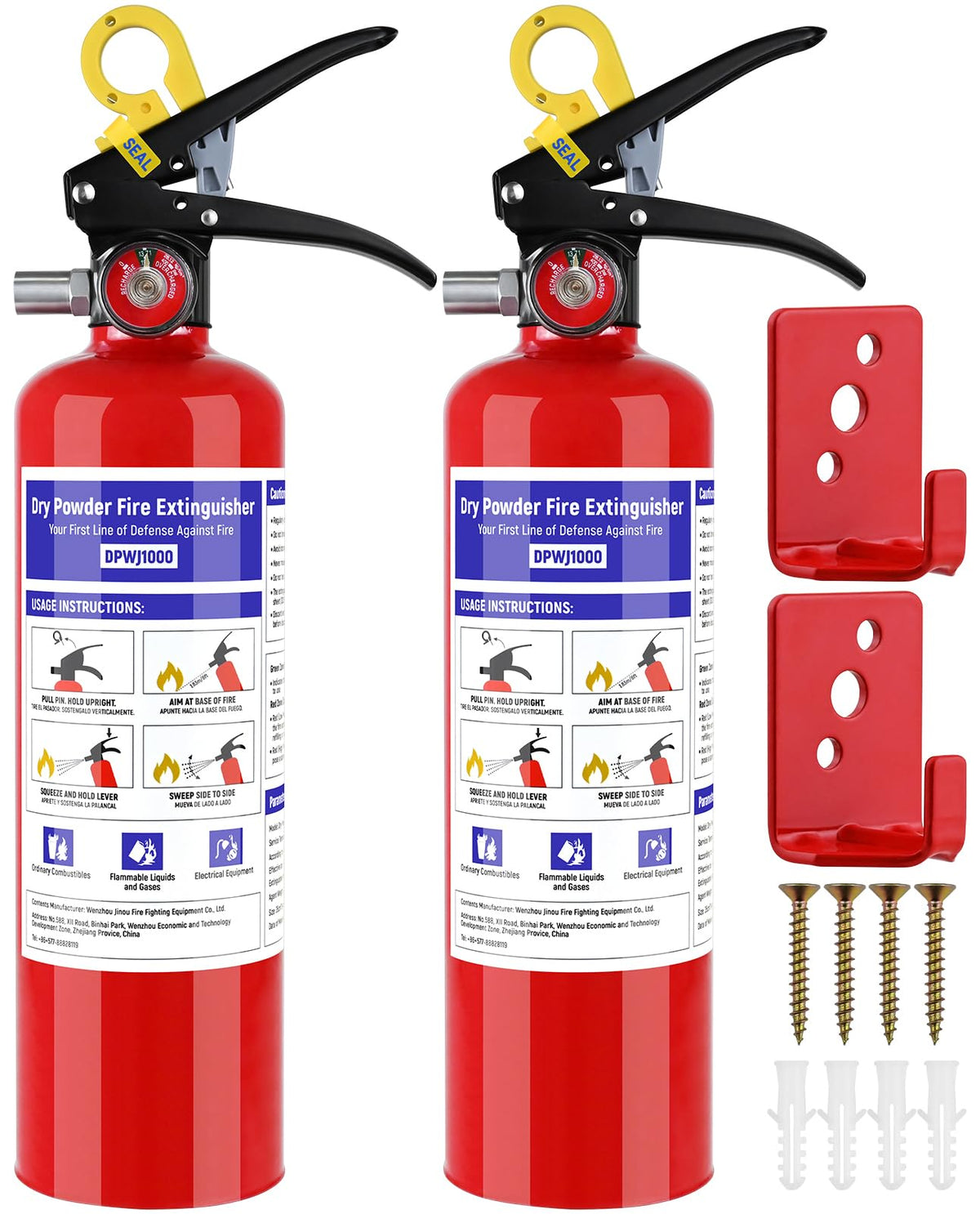 2 Pack 2.5 lb ABC Dry Chemical Fire Extinguisher J397968