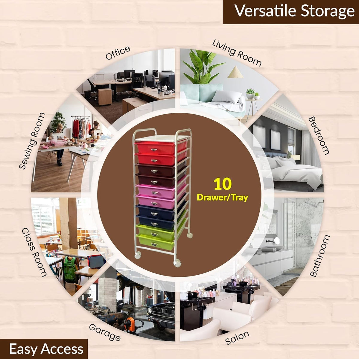 10 Drawer Rolling Storage Organizer N739
