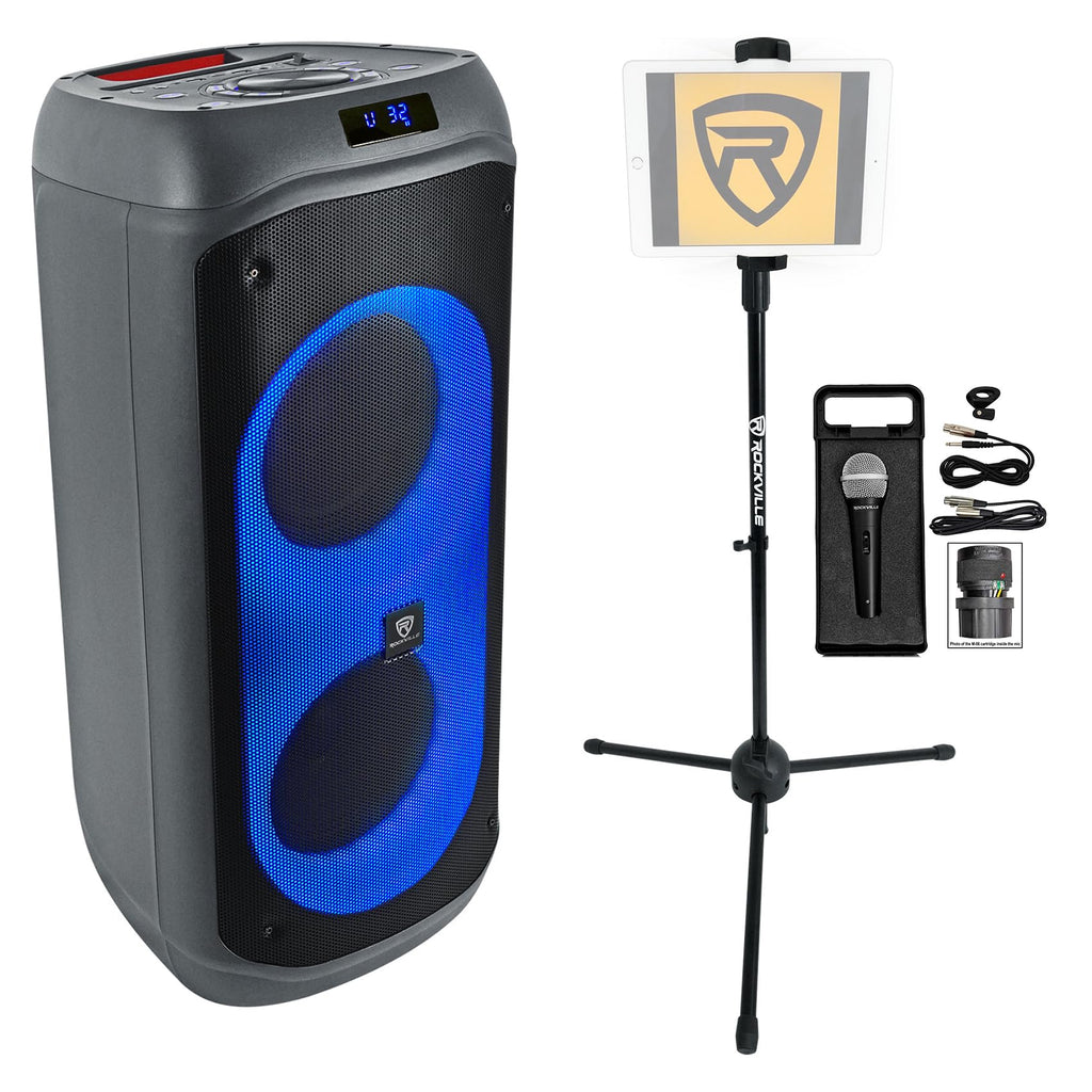 2000W Dual 8" LED Karaoke Speaker with Mic H530