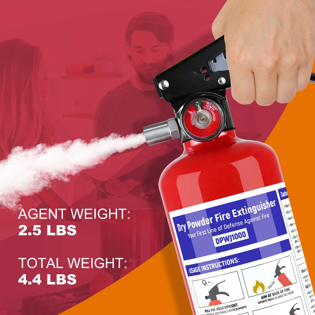 2 Pack 2.5 lb ABC Dry Chemical Fire Extinguisher J397968