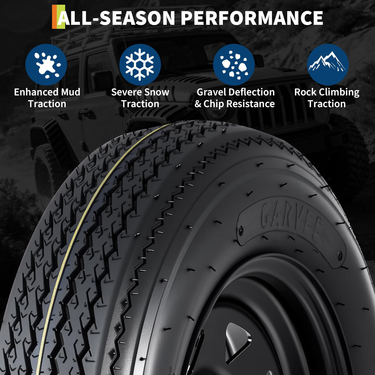 2-Pack 5.30-12 Trailer Tires with Rim, 6-Ply, 1050 LBS Load C294