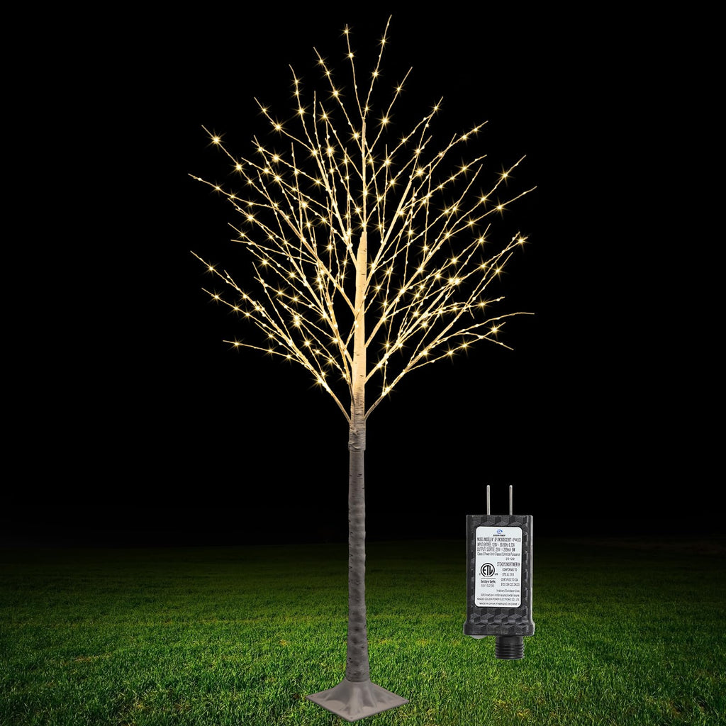 6FT Lighted Birch Tree 500 LED Warm White C1496