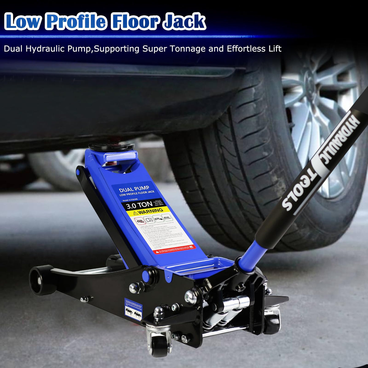 3 Ton Low Profile Hydraulic Steel Floor Jack V279