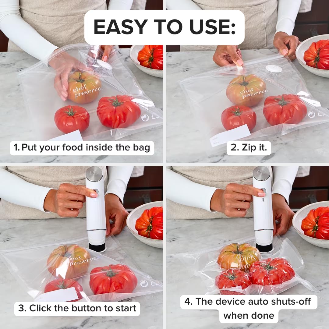 Compact Vacuum Sealer with 30 Reusable Vacuum Bags F9471