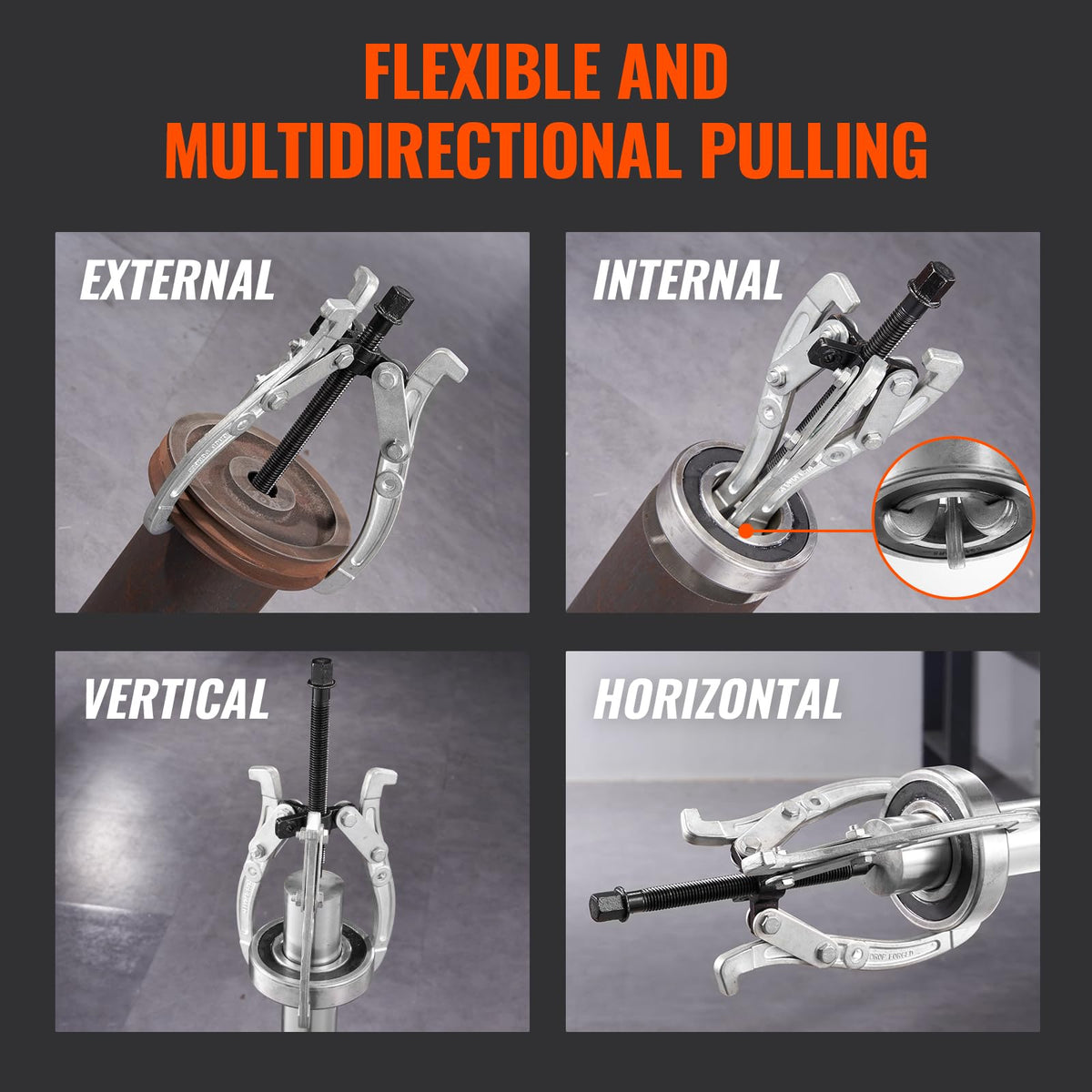 3" 4" 6" 8" 4-Piece Gear Puller Set M77710