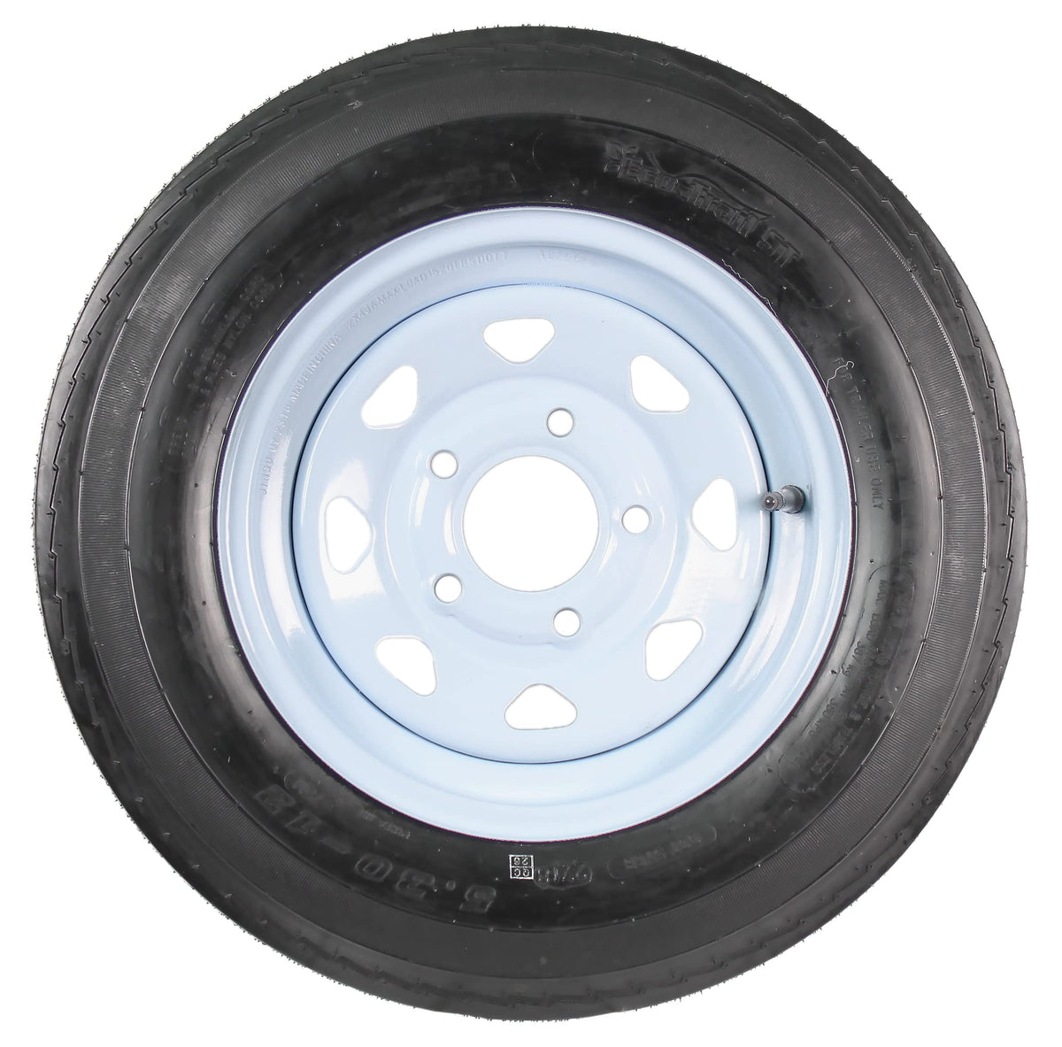2-Pack Trailer Tire Rim Assembly 5.30-12 5 Lug White LRC I82893