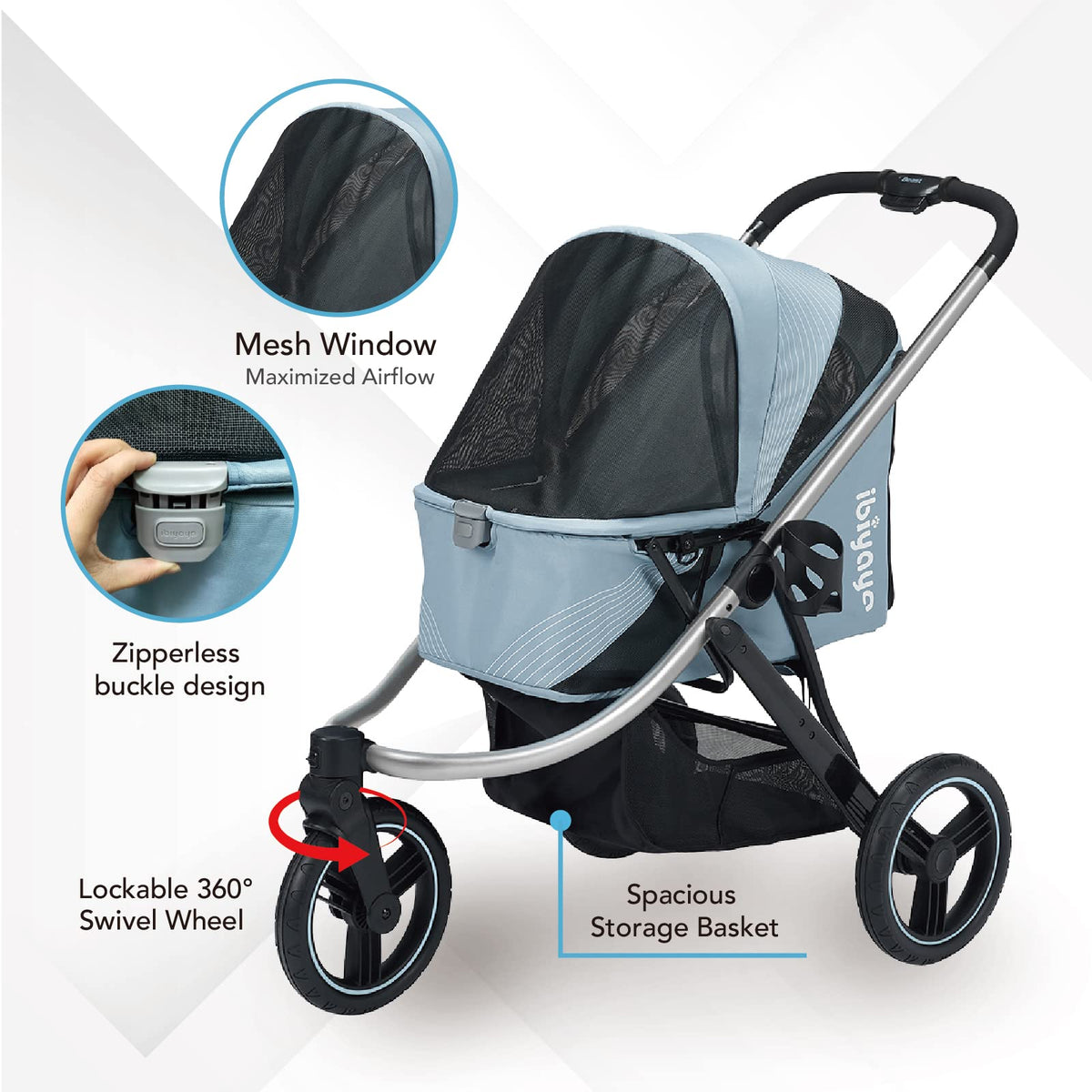 3-Wheel Pet Jogging Stroller U938