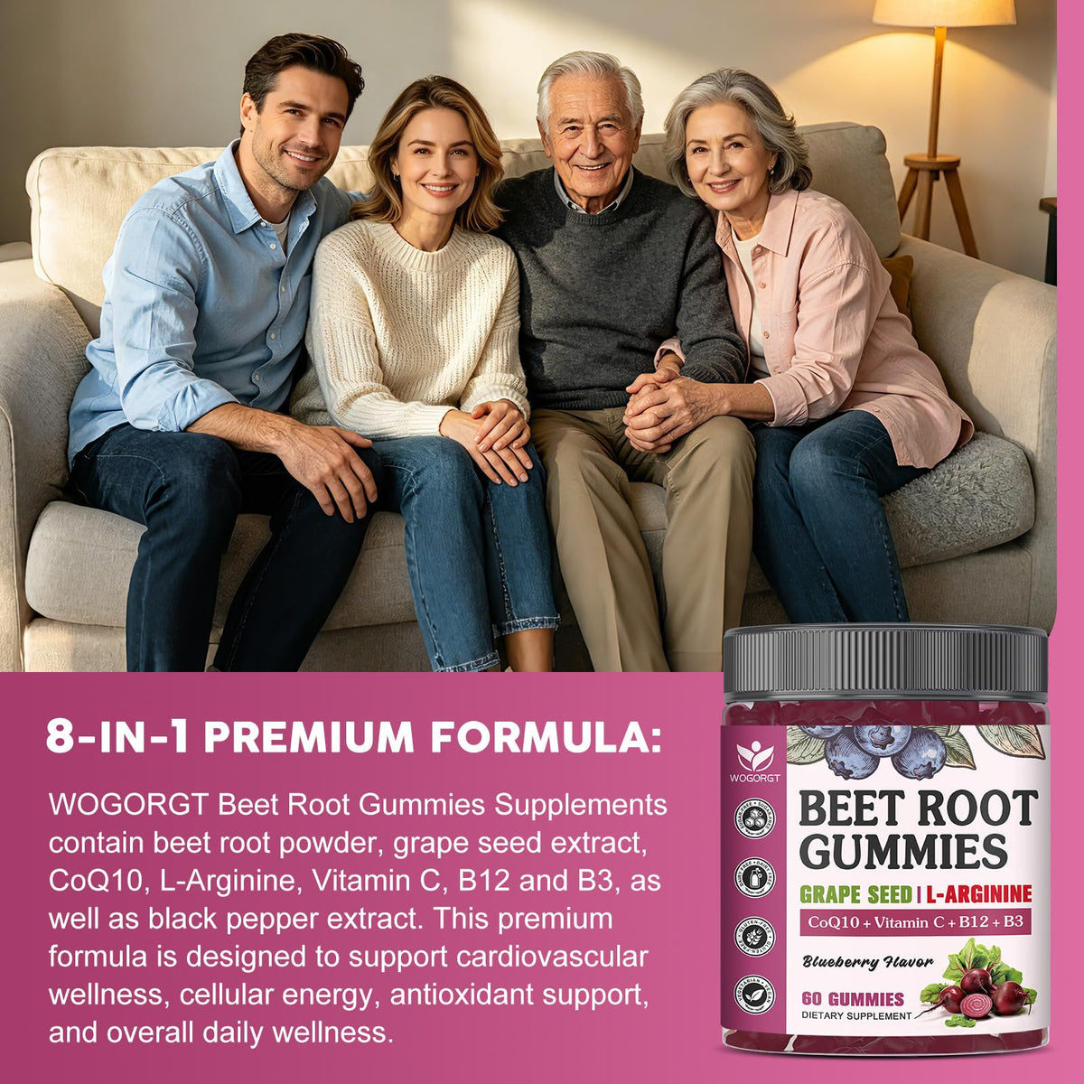 Sugar Free Beet Root Gummies 60 Ct D12742