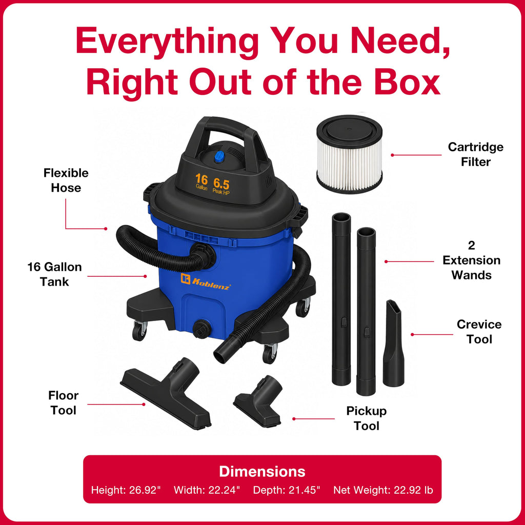 16 Gallon Wet Dry Vacuum Cleaner N5714