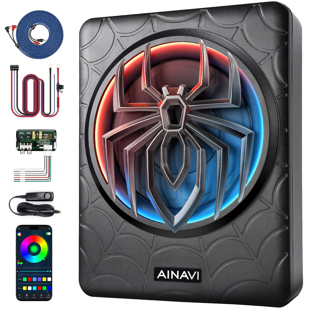 1200W 10" Powered Underseat Subwoofer with Amp M7099