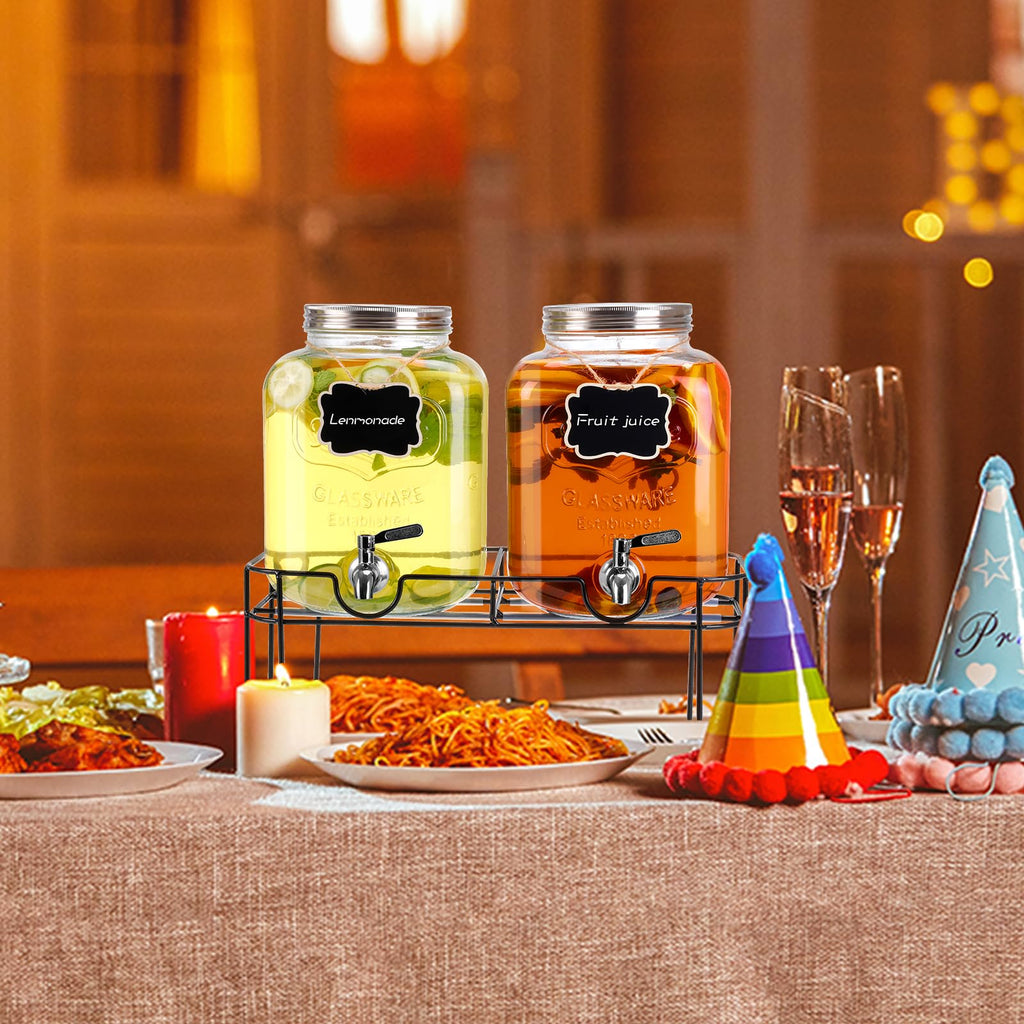 1.6 Gallon Glass Beverage Dispenser with Stand Q9086