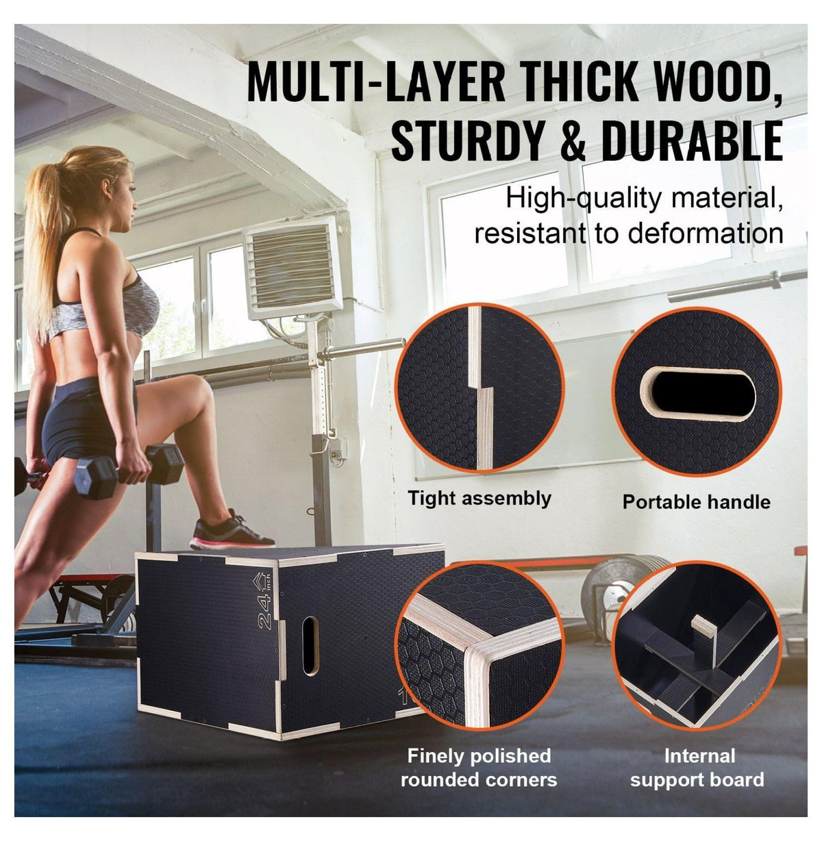 24/20/16 Inch Wooden Plyo Box K2880
