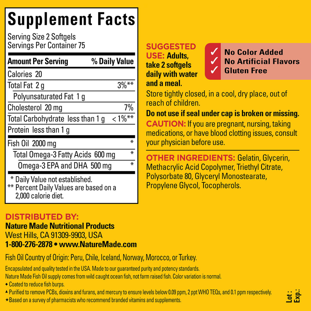 Fish Oil Omega 3 1000mg Softgels G7171