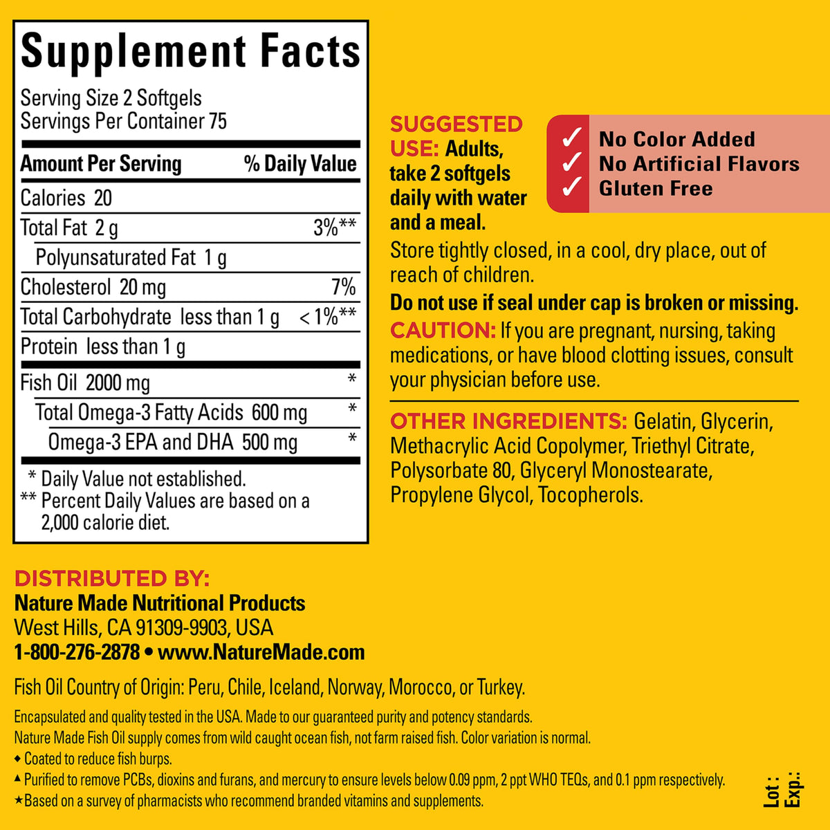 Fish Oil Omega 3 1000mg Softgels G7171