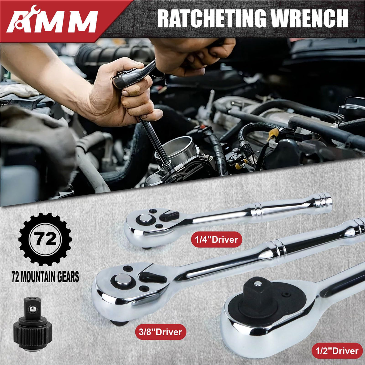 1/4 in, 3/8 in and 1/2 in Drive 202 Piece Mechanics Tool Set K758