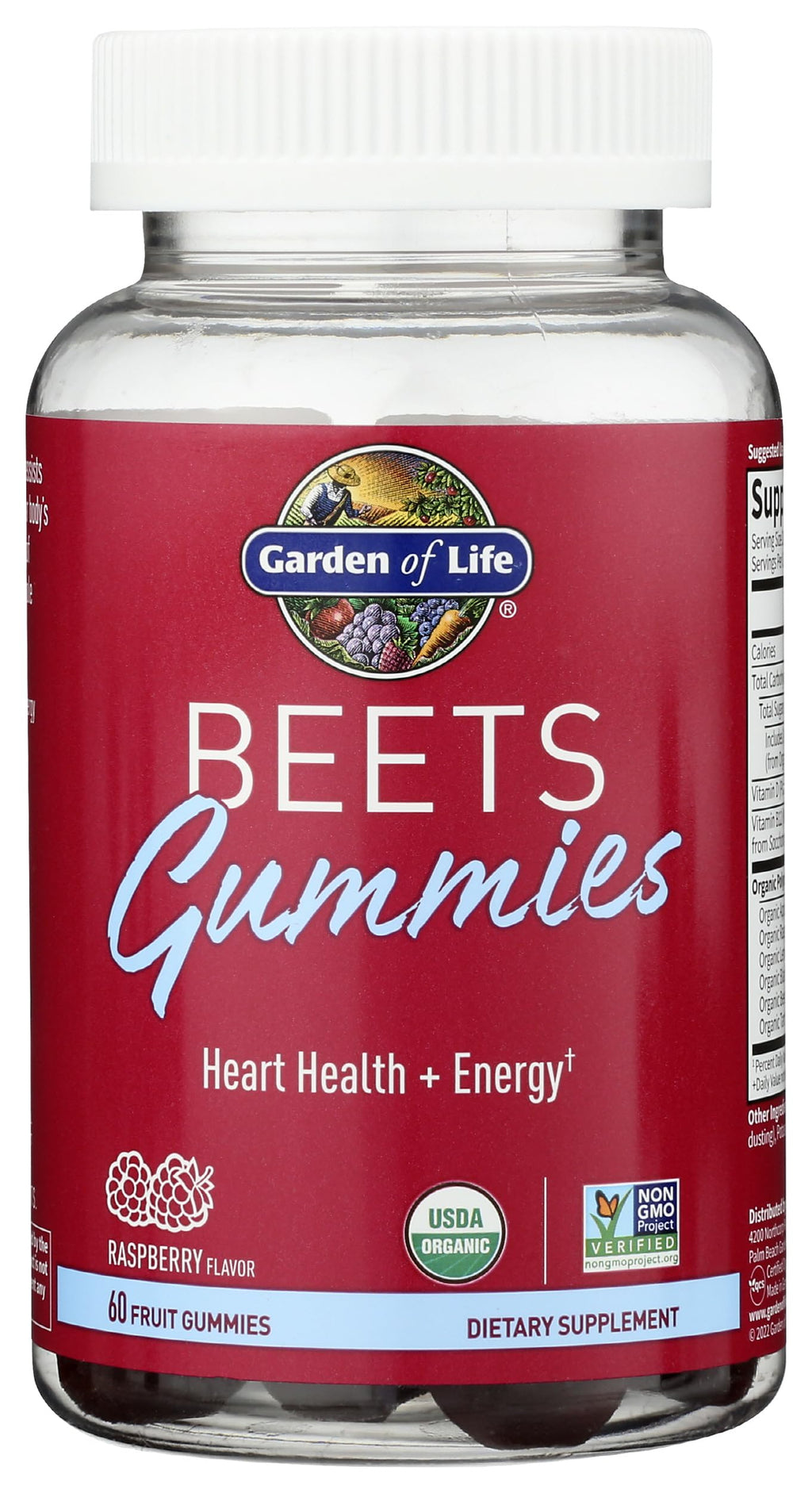 Organic Beet Gummies Raspberry Flavored 30 Servings F8701