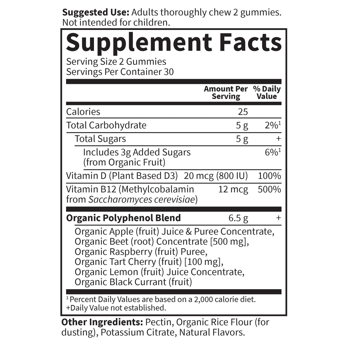 Organic Beet Gummies Raspberry Flavored 30 Servings F8701