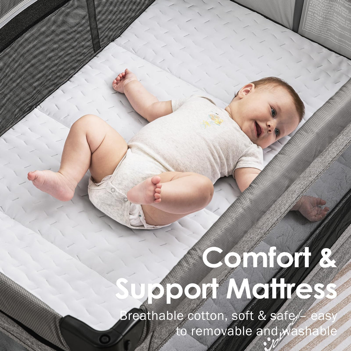 4-in-1 Baby Bassinet with Mattress and Storage Organizer L658