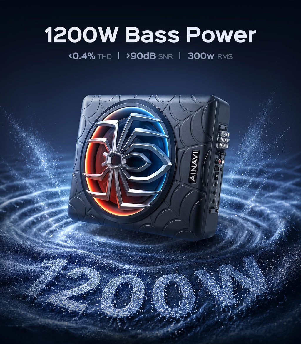 1200W 10" Powered Underseat Subwoofer with Amp M7099
